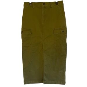 Jason Wu Army Green Midi Cargo Skirt Stretchy Y2K 90s Women Med
